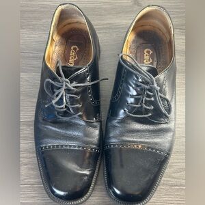 Cardinal Men's Black Leather Dress Shoes Made in Italy EU 42/US9 Cap Toe Oxford